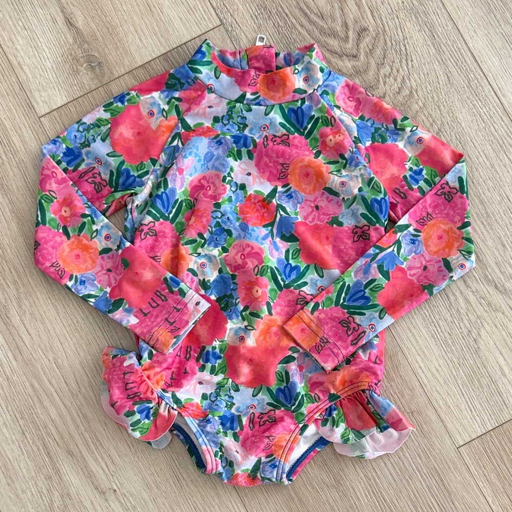 Poppy Kids Co Floral Long Sleeve Kids Swimwear